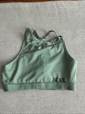 Nike x Soul Cycle Sage Green Strappy Sports Bra Size M